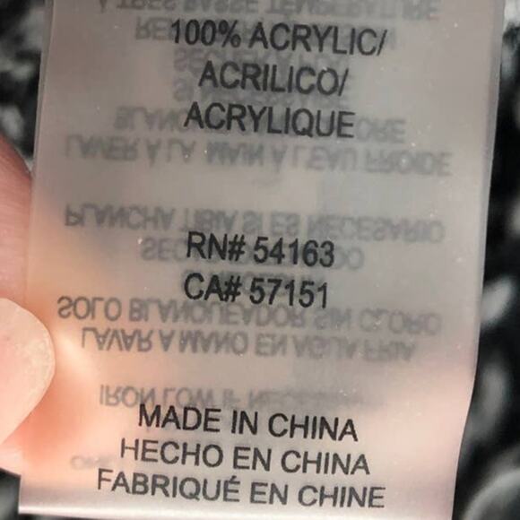 Calvin Klein Gray Black Fringe Mini Houndstooth Acrylic Soft Lightweight Scarf - Picture 4 of 9